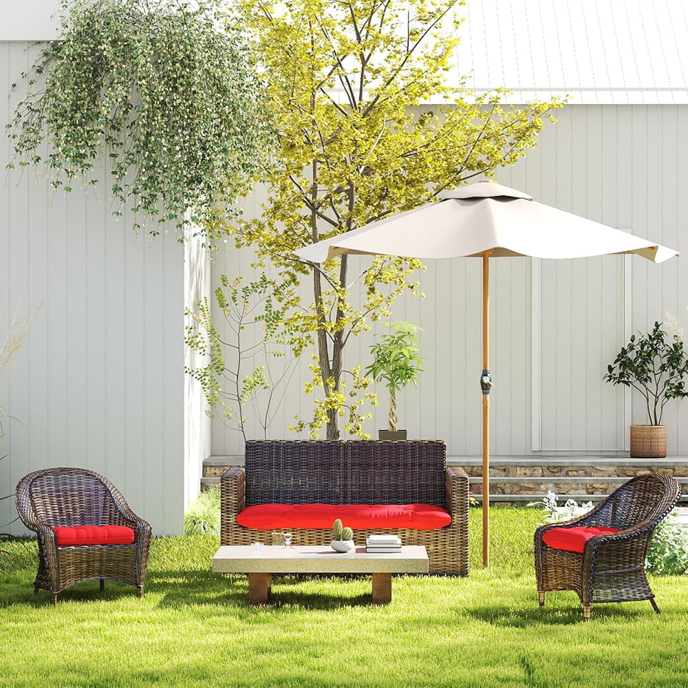 Outdoor Bench Cushion 44x22x4 Inch Loveseat Pad, Red