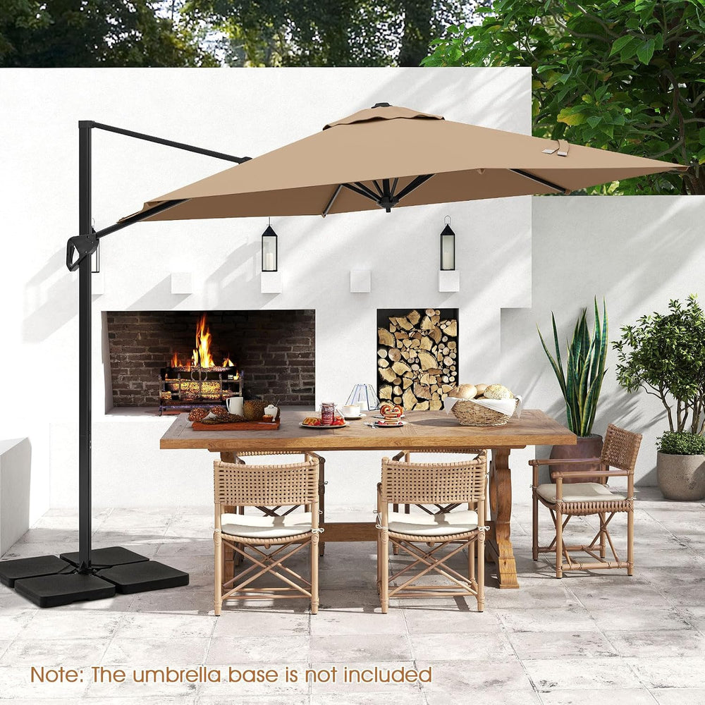 Tangkula 9 FT Cantilever Patio Umbrella, Heavy Duty Offset Outdoor Hanging Um...