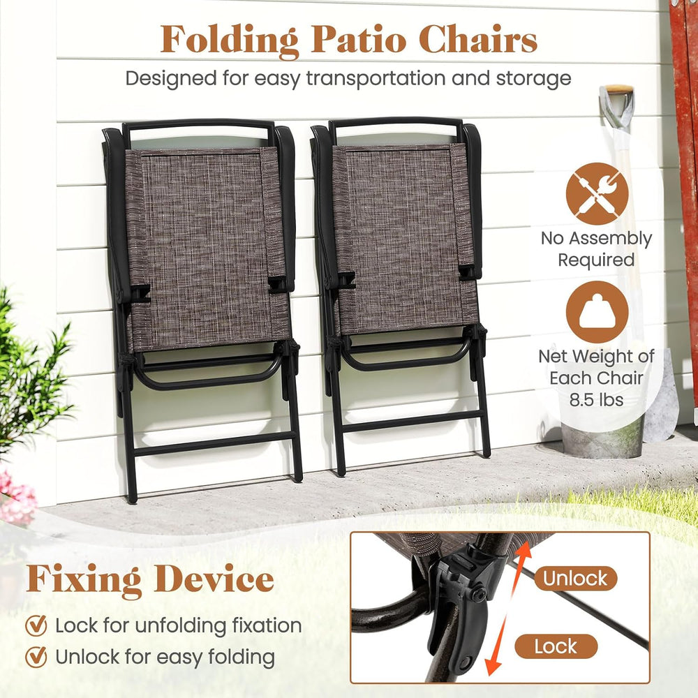 DORTALA 3 Piece Outdoor Bistro Set with Round Table