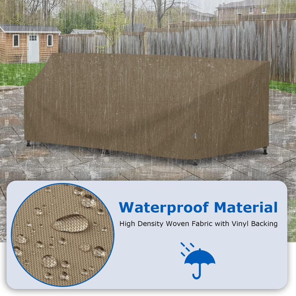 SunPatio Outdoor Curved Sectional Couch Cover, Heavy Duty Waterproof Patio So...