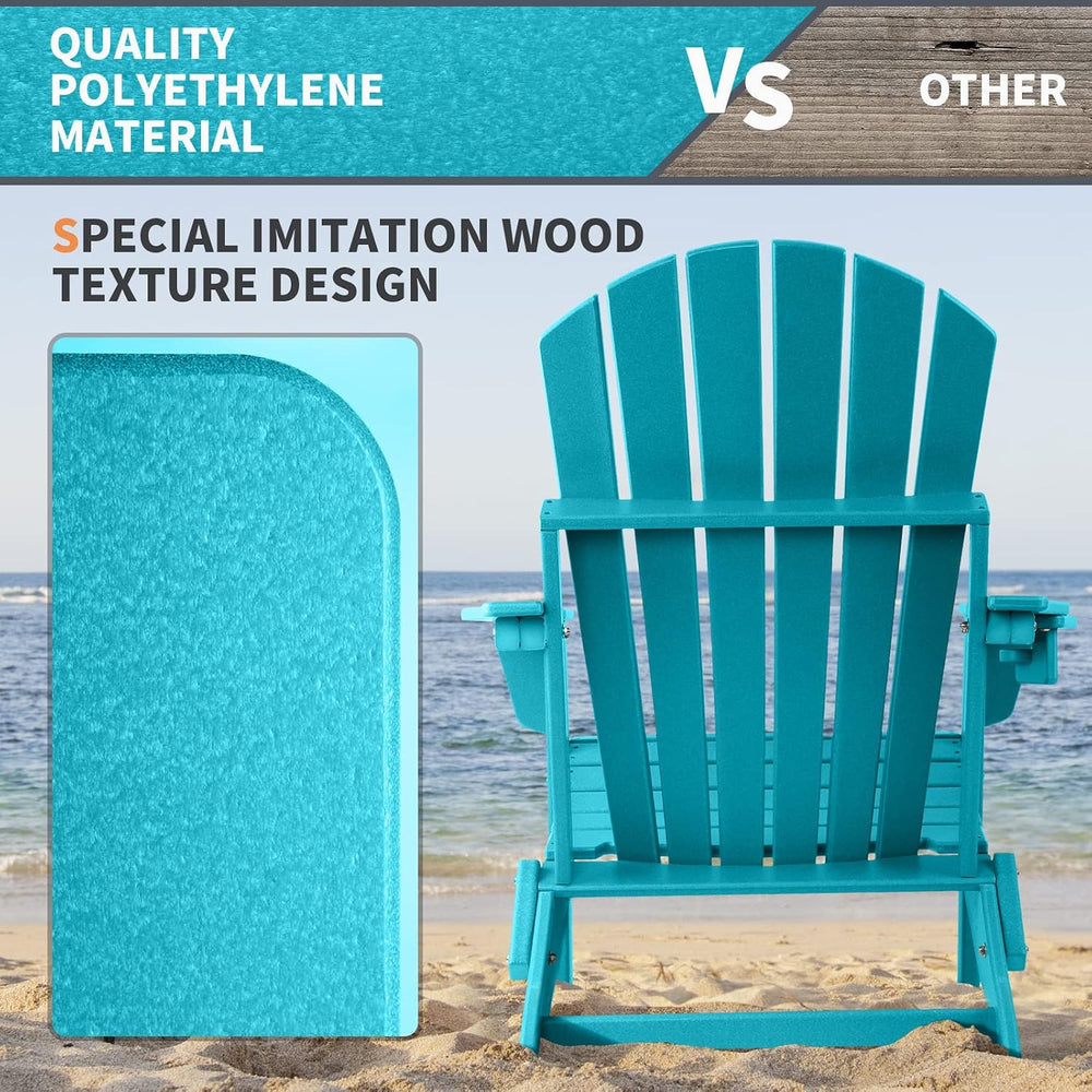 FUNBERRY Oversized Adirondack Folding Chair Set of 2, Fire Pit Chair 400LBS