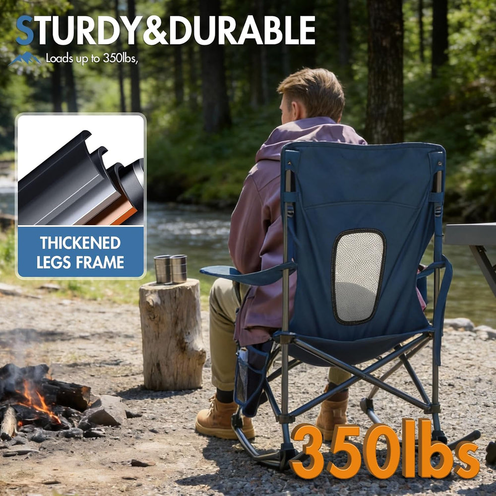 Portal Folding Outdoor Rocking Camping Chair, 350LBS Portable Rocker