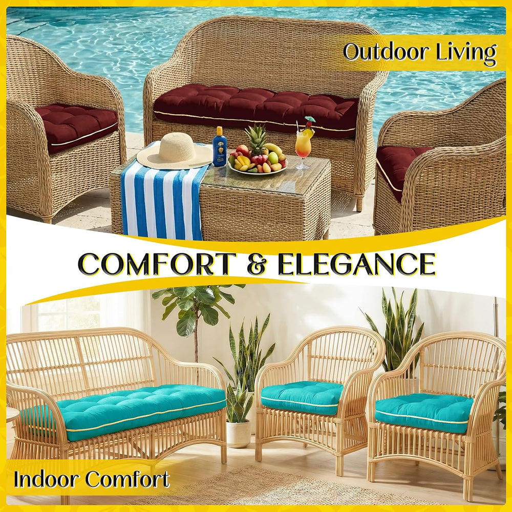 1 MIDDLE ONE Wicker Chair Cushions 3 Pieces Set for Outdoor Furniture, Replac...