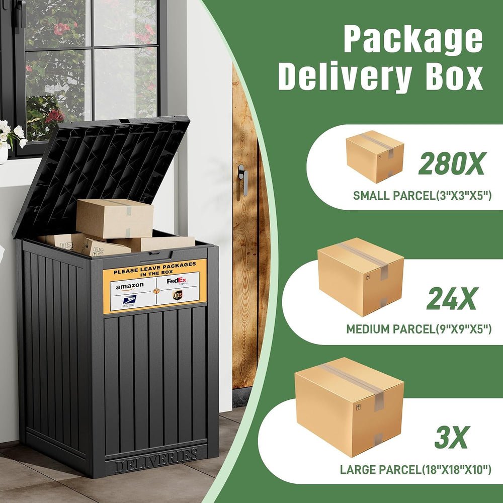 Package Delivery Box for Outside, Classic Black
