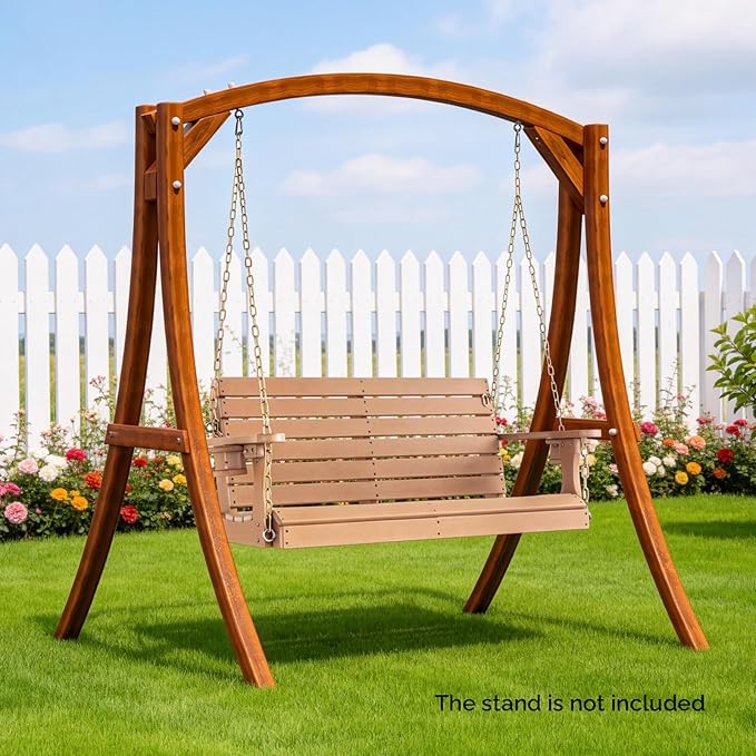 VINGLI Heavy Duty 1600 LBS HDPE Porch Swing Outdoor with Rotatable Cup Holder...