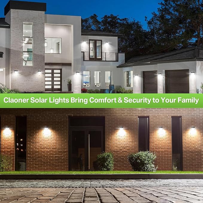 CLAONER Solar Lights Outdoor [𝟏𝟎 𝐏𝐚𝐜𝐤/126 LED], Wireless Motion Sensor Lights...