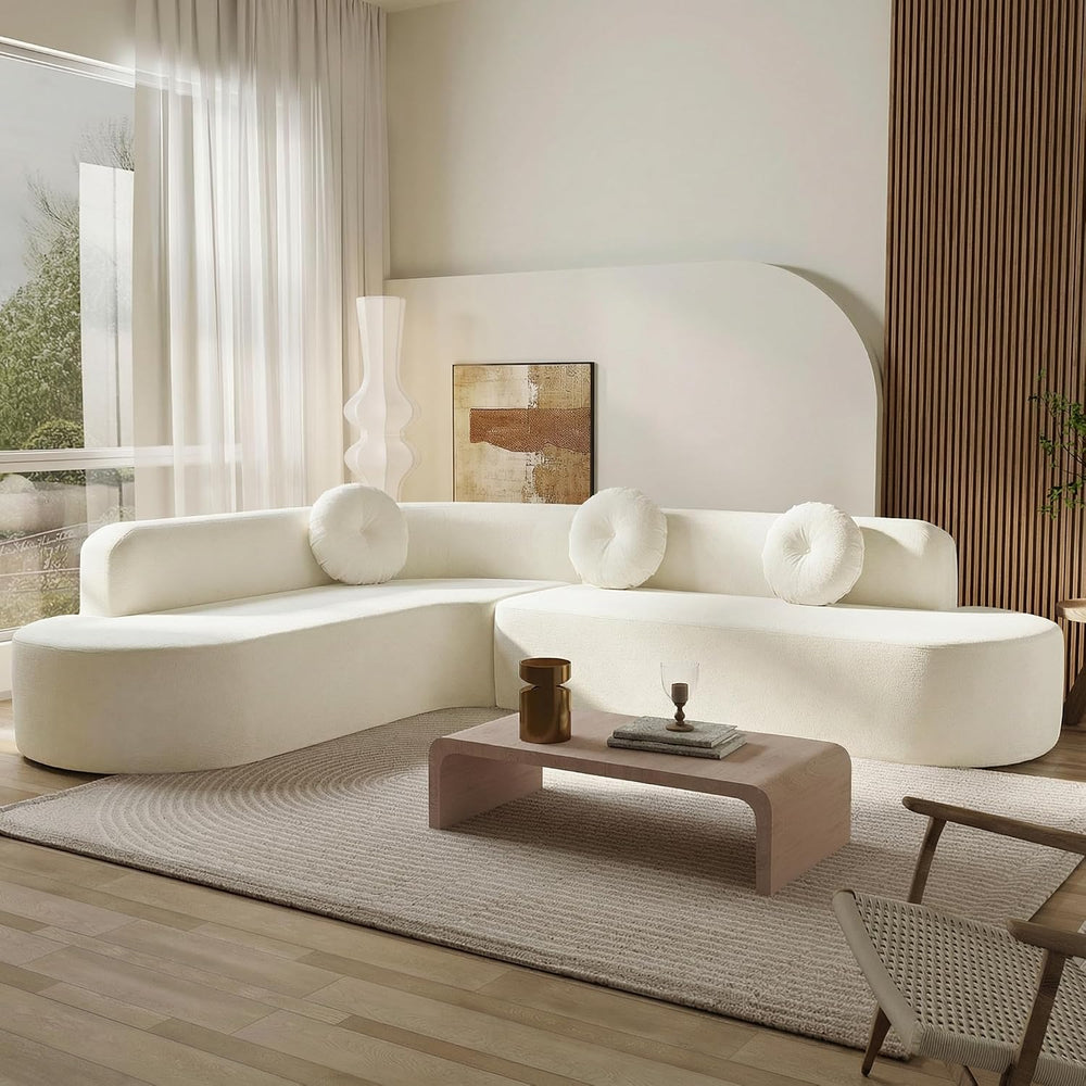 Mirod 122'' Extra Large Sectional Sofa Soft Fabric Upholstery, Elegan...