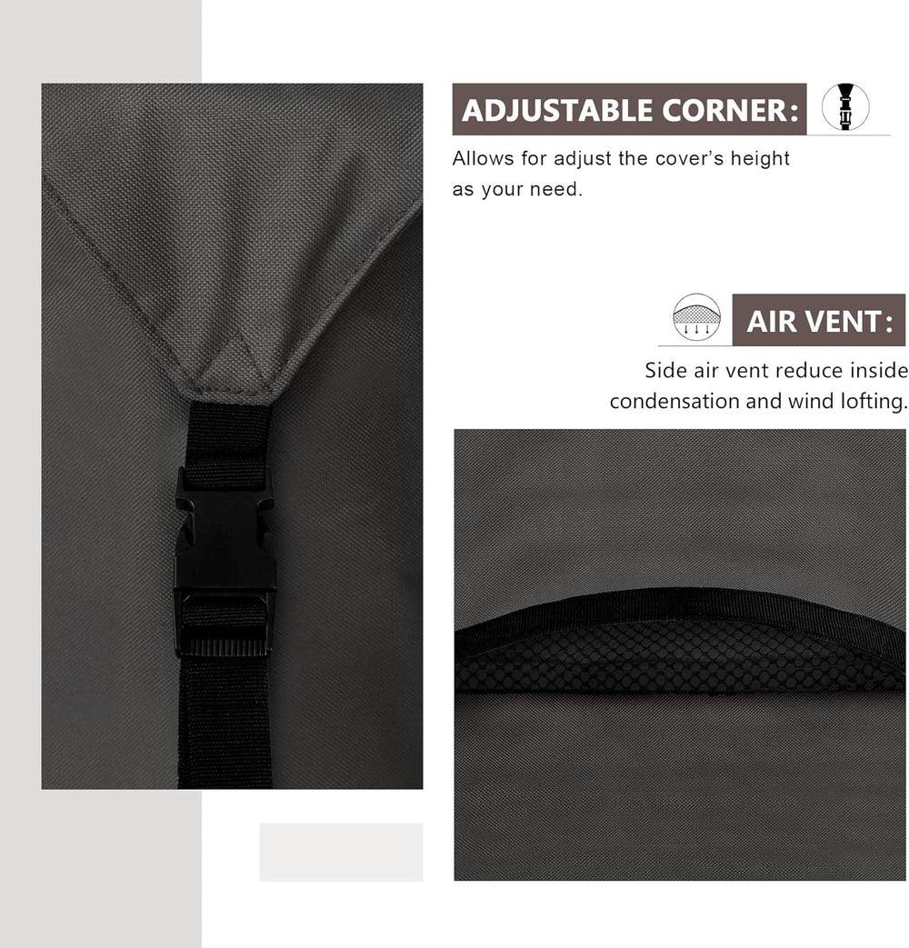 ULTCOVER Waterproof Patio Furniture Cover 111L x 74W in, Black