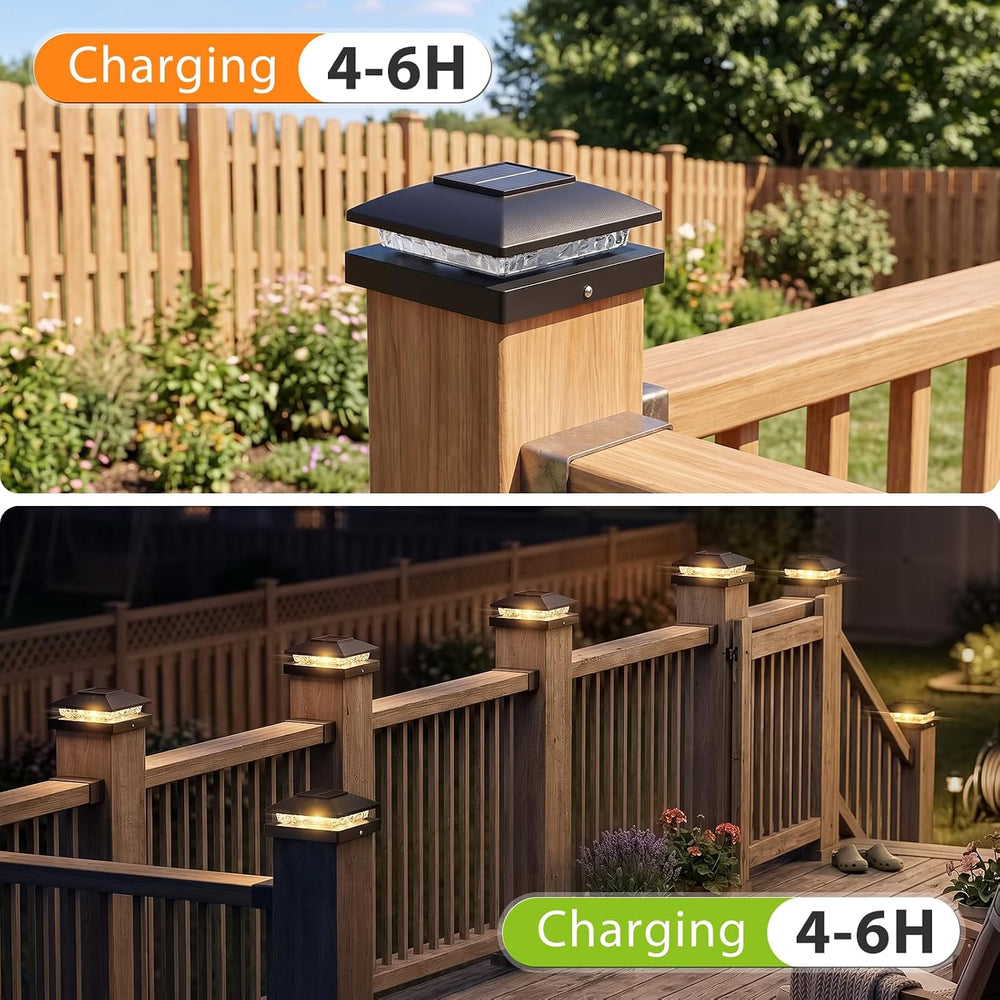 JOFIOS 4x4 Solar Post Cap Light 24Pack, 2 Modes Waterproof for Deck Fence