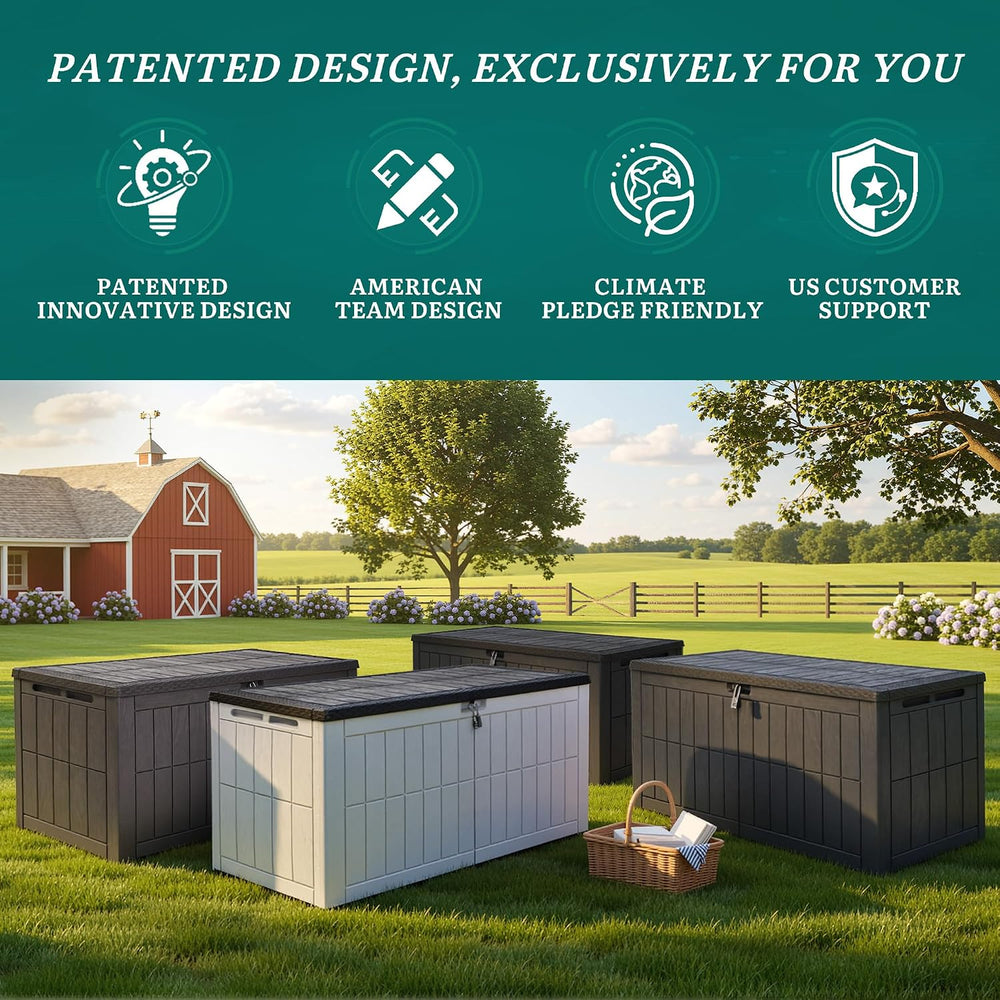 YITAHOME 134 Gallon Large Outdoor Storage Box with Lock