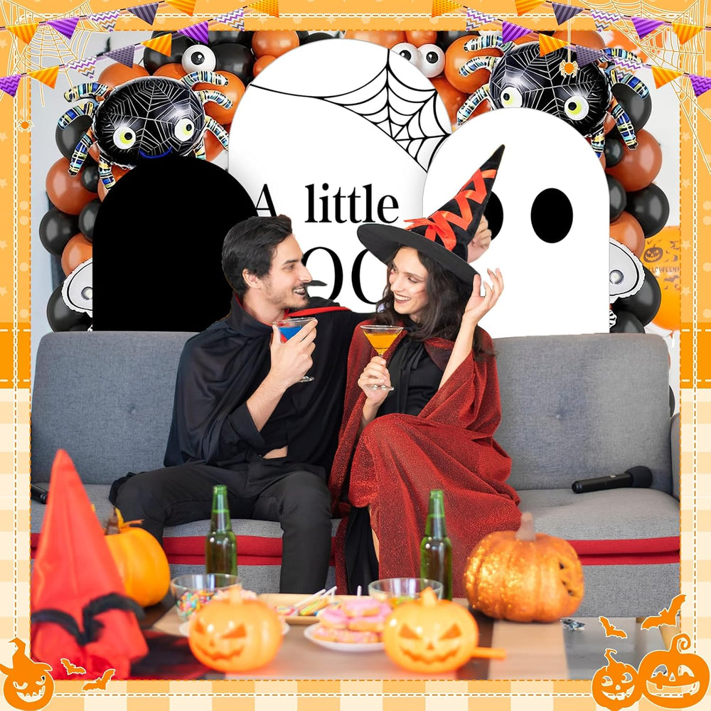 3 Pcs Halloween A Little Boo is Almost Due Arch Backdrop with 4FT 5FT 6FT