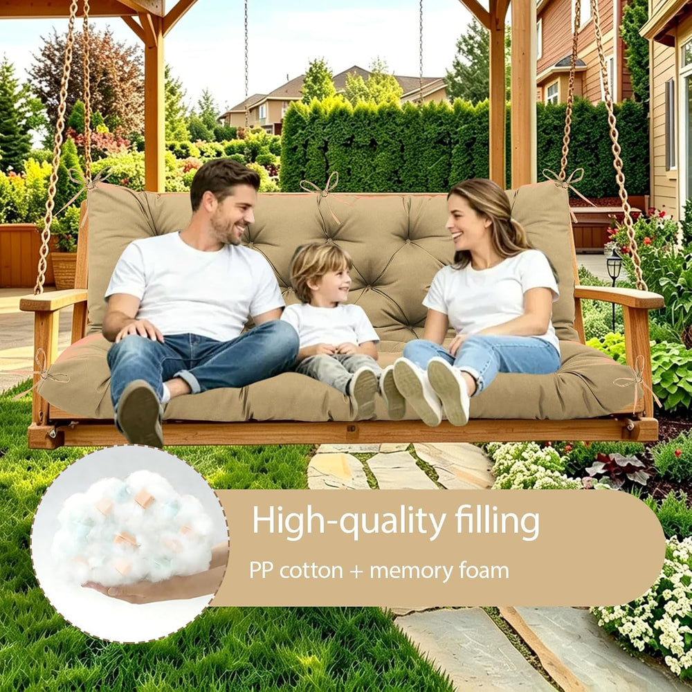Durable Extra 5" Thick Outdoor Swing Cushions Waterproof 60 inch 3 Seate...