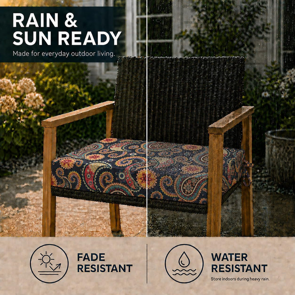 UNIKOME Outdoor Chair Cushions, Set of 4, 24"*24"*4", Palmira ...