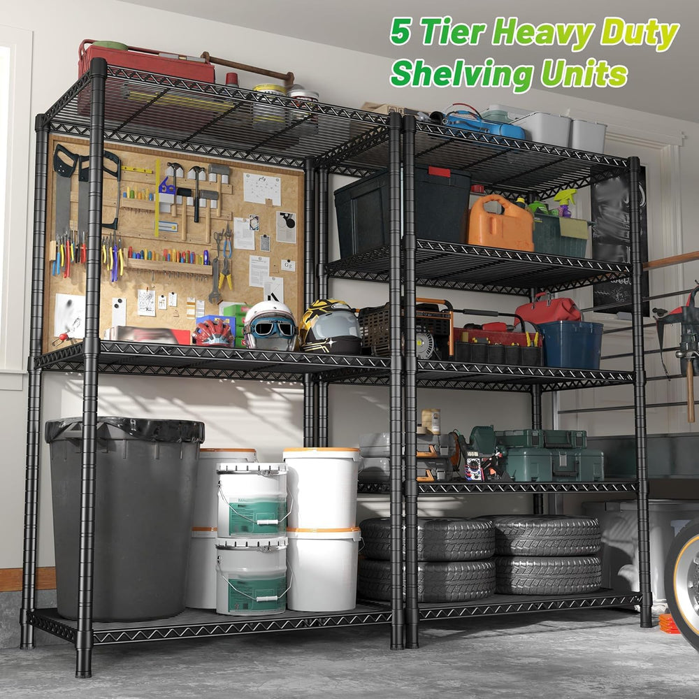 REIBII 72''H Metal Shelving 5-Tier Storage Shelves,1100lbs, Kitchen P...