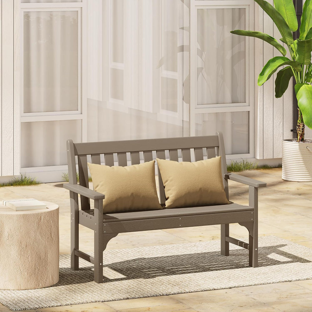 Garden Bench, Farmhouse Park Front Porch for Entryway Bench Outdoor Seating L...