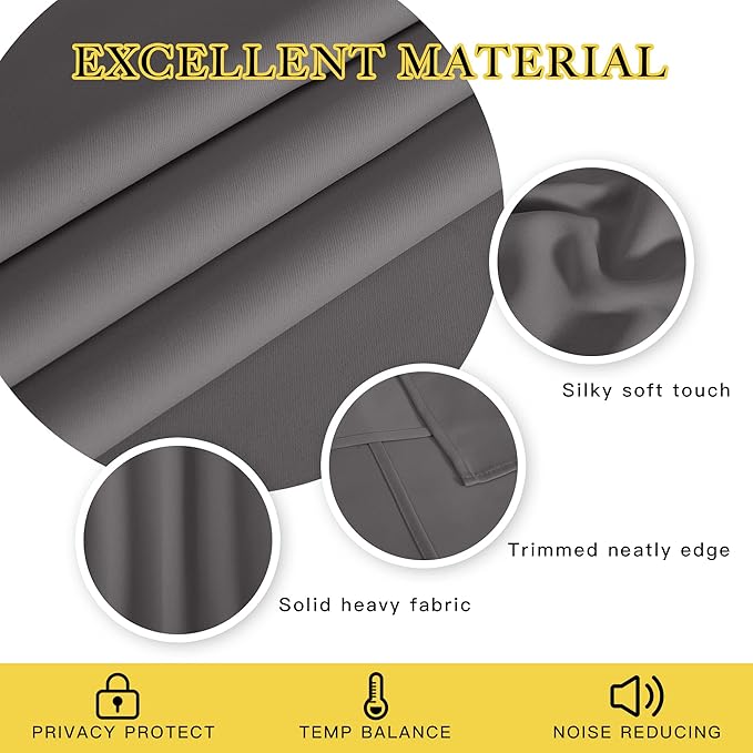 NICETOWN Blackout Sliding Door Curtain, Grommet Top Thermal Insulated Extra W...