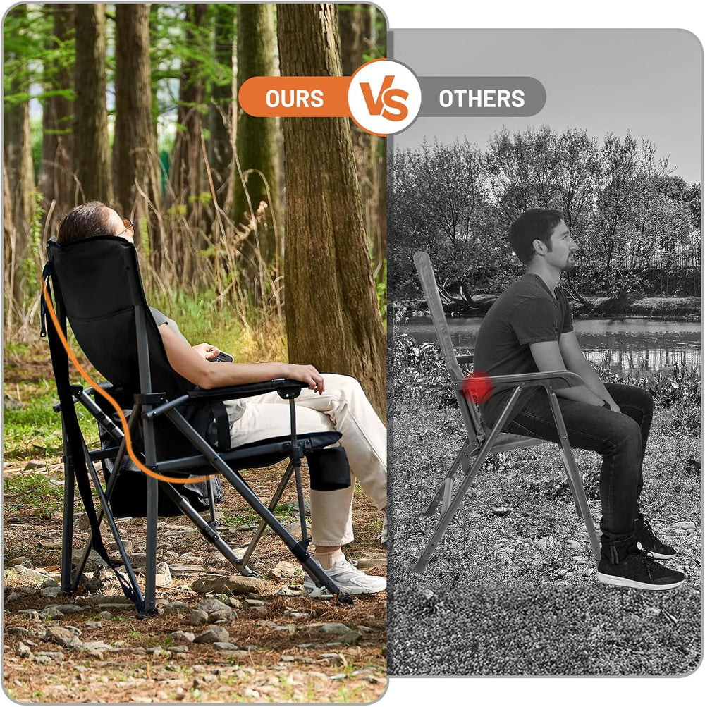 TIMBER RIDGE Aluminum Oversized Camping Chair 500lbs Lumbar Support