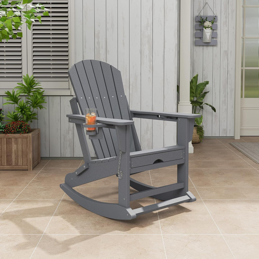Rocking Adirondack Chairs, Folding Adirondack Rocking Chair With Footrest, Ad...