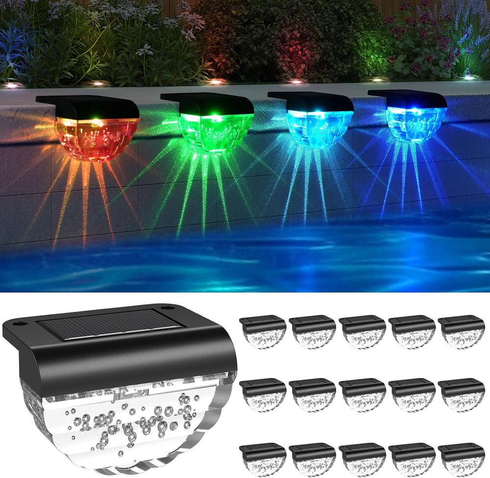 Melunar 16 Pack Solar Deck Lights Outdoor, Solar Step Lights Waterproof for O...