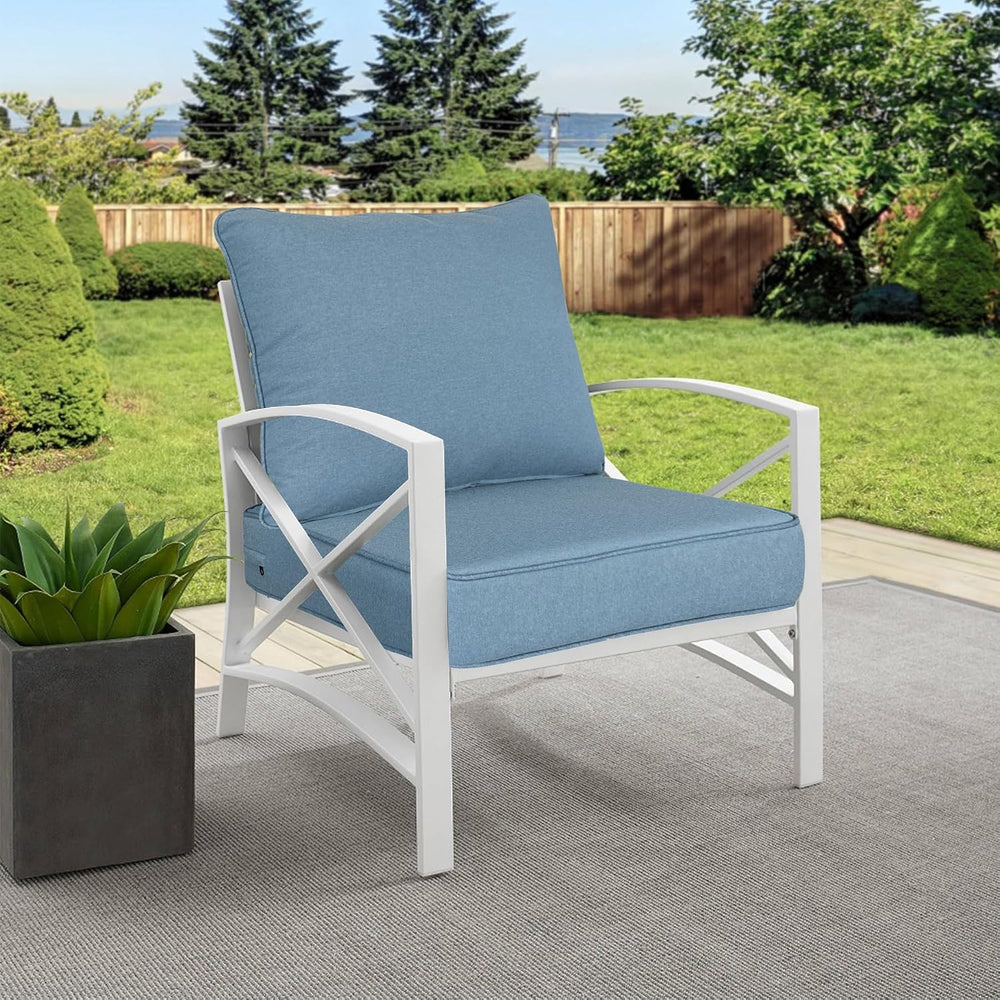 Goodgoods 24x24 Patio Deep Seat Cushions 2-Pack, 35D Foam, Light Blue