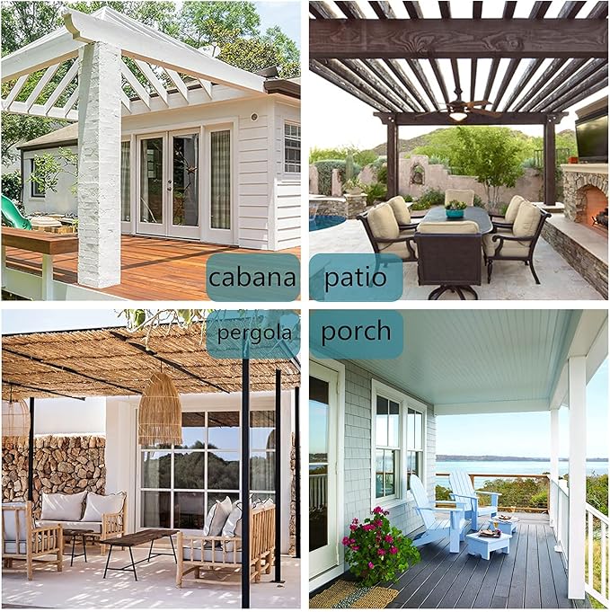 BONZER Waterproof Outdoor Curtains for Patio Porch Pergola Cabana Thick Priva...