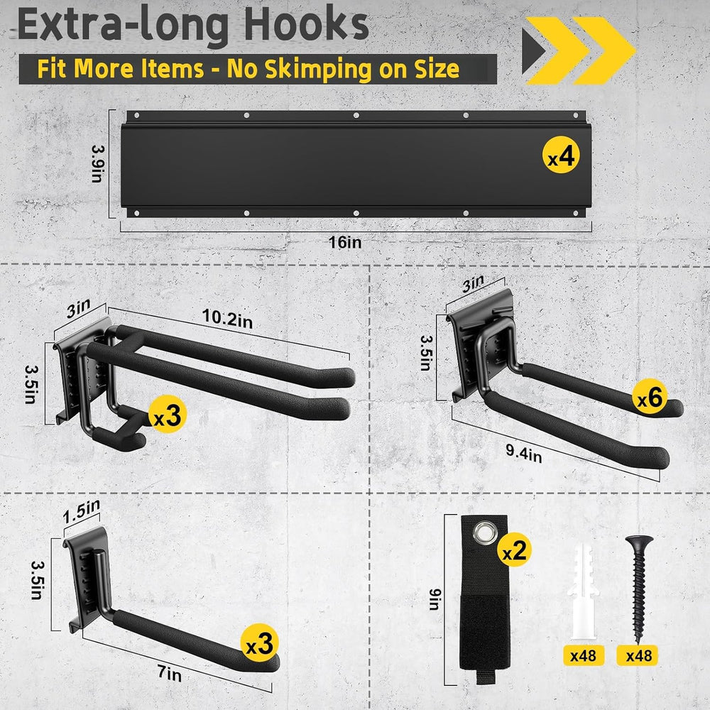 64" Garage Wall Tool Organizer, 900 Lbs Heavy Duty Steel Garden Tool Sto...