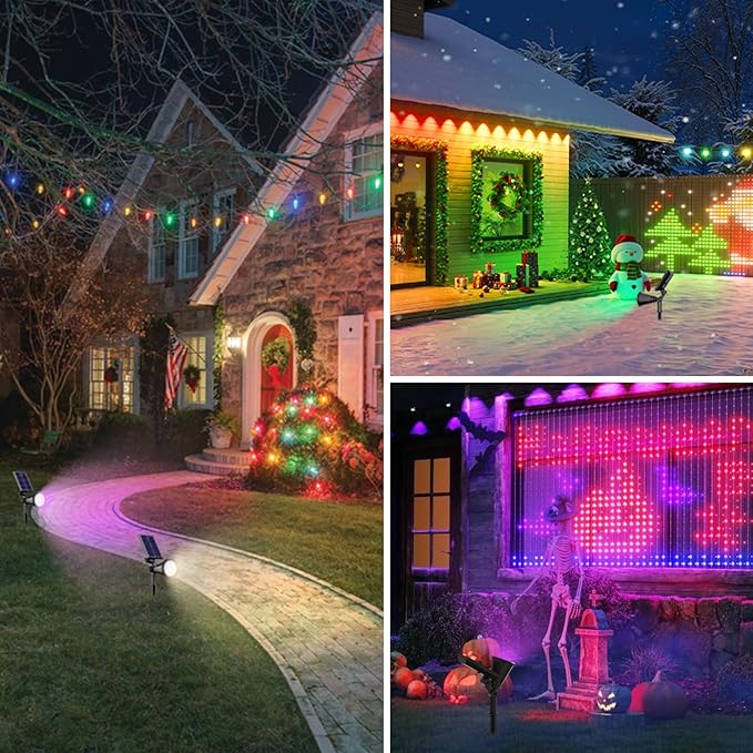 Solar Spot Lights Outdoor, Color Changing Spot Lights Outdoor 36 LEDs, Adjust...