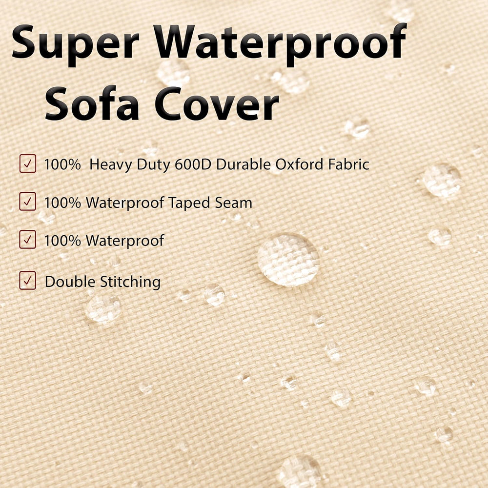 Outdoor Sectional Cover, 90-inch V-Shaped Patio Furniture Sofa Covers Waterpr...