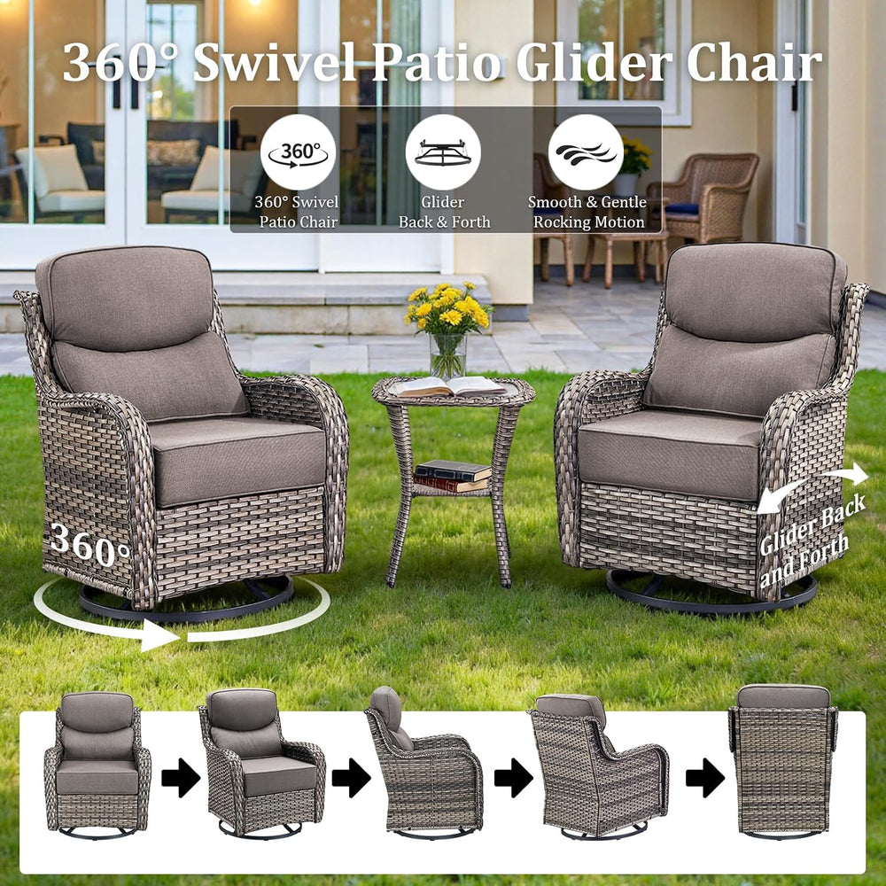 Luxury Outdoor Patio Furniture Set with 6-Inch Thick Cushions, Grey