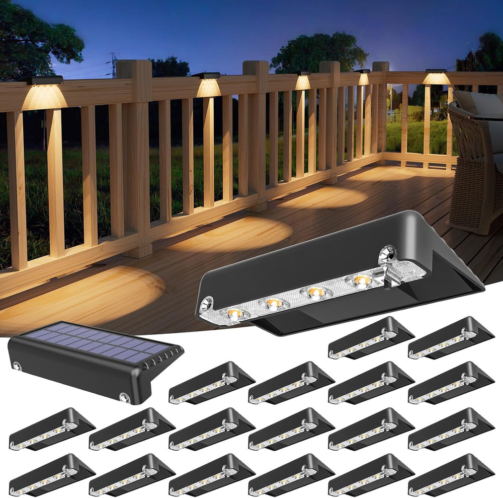 VOLISUN Solar Deck Lights 20 Pack, Warm White Glow LED Large Size Lamp, IP65 ...