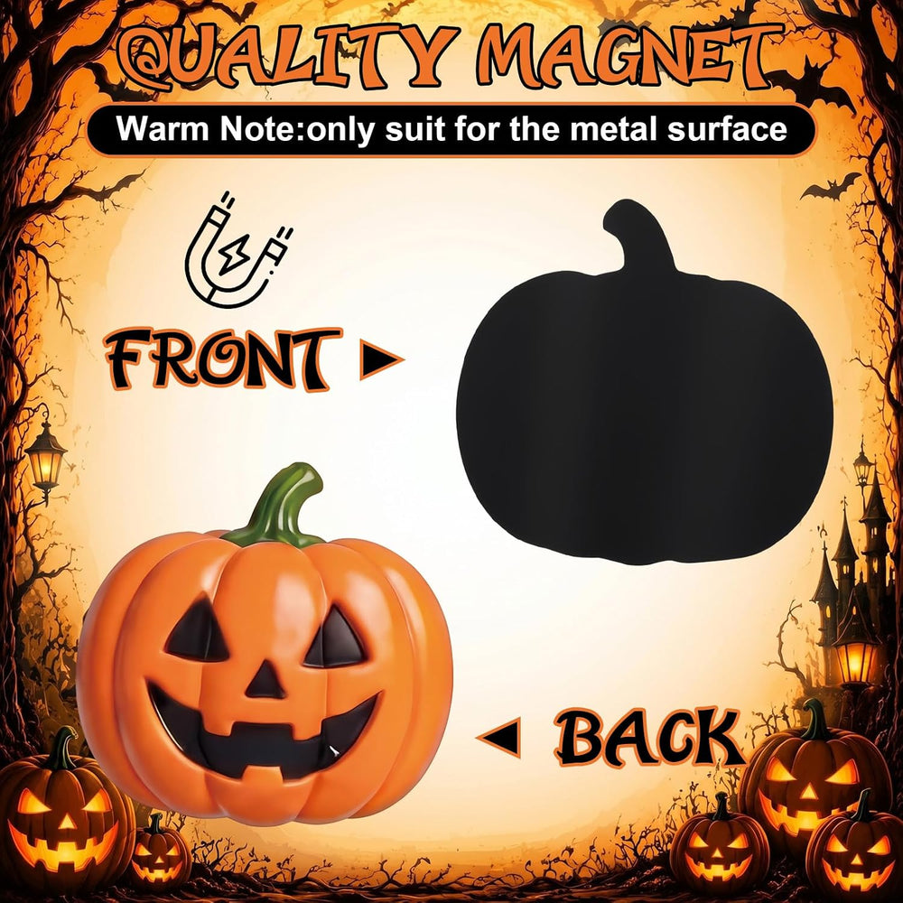 Flutesan 16 Pcs Halloween Gnome Garage Door Magnets Large Pumpkin Bat