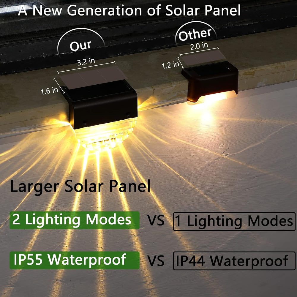Solar Lights Outdoor, Solar Deck Lights, 6 Pack Solar Fence Step Lights Outdo...