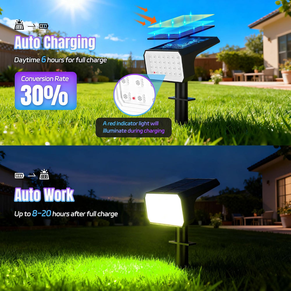 Halloween Solar Spot Lights Outdoor Waterproof, 10 Pack, 28 LED RGB