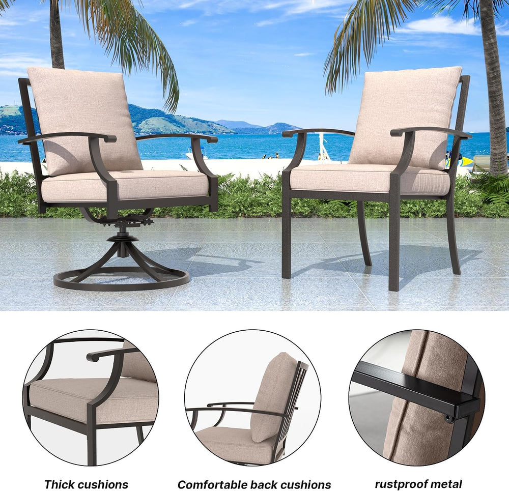 9 Pieces Outdoor Patio Dining Set,Patio Table and Chairs Metal Outdoor Patio ...