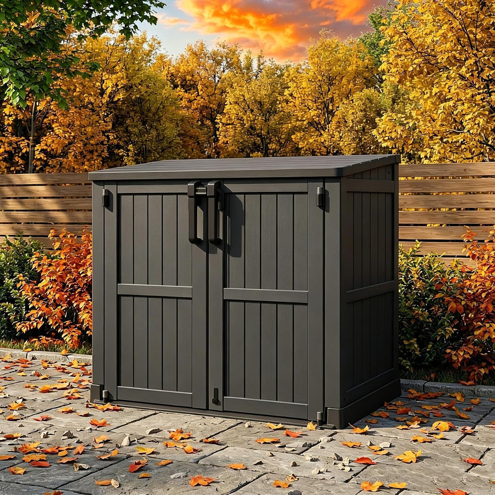 Horizontal Outdoor Storage Shed 36 Cu Ft with Lockable Doors, Portable Outdoo...