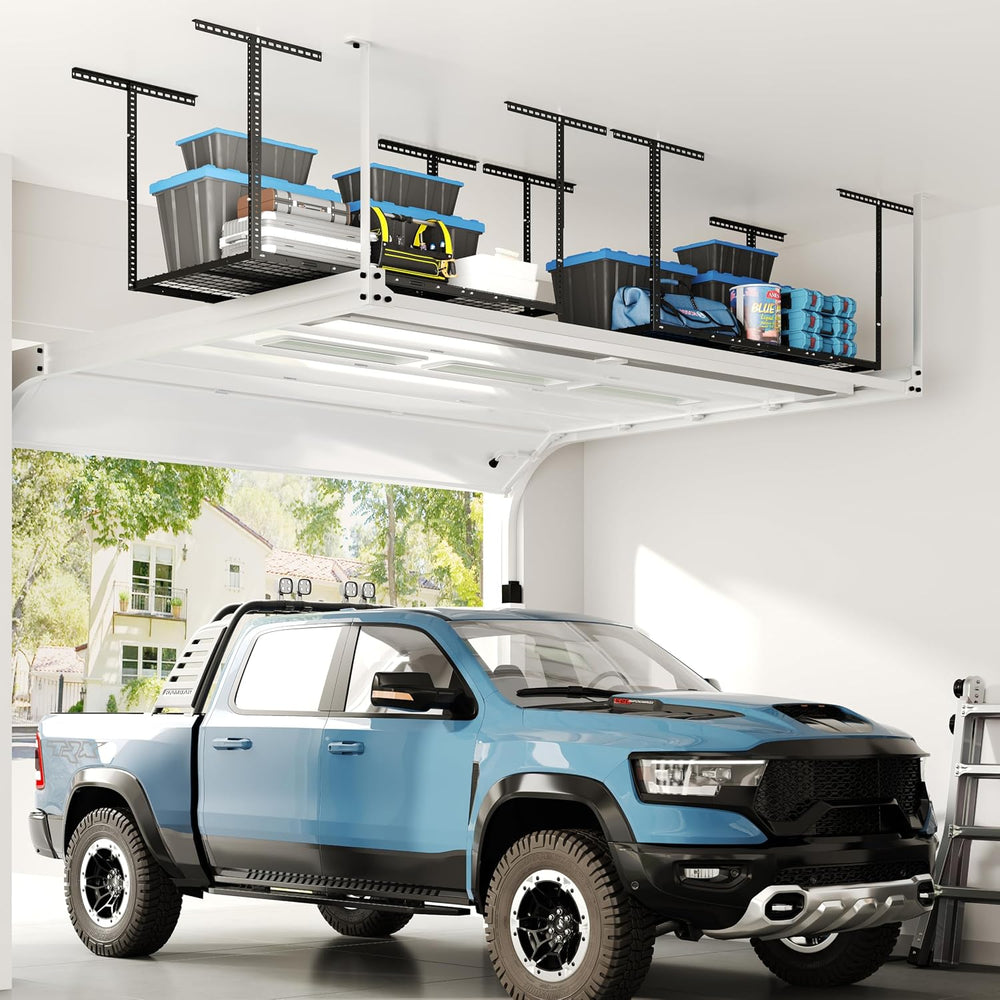 FLEXIMOUNTS 3x6 Overhead Garage Ceiling Storage Rack, 2 Pack, Black