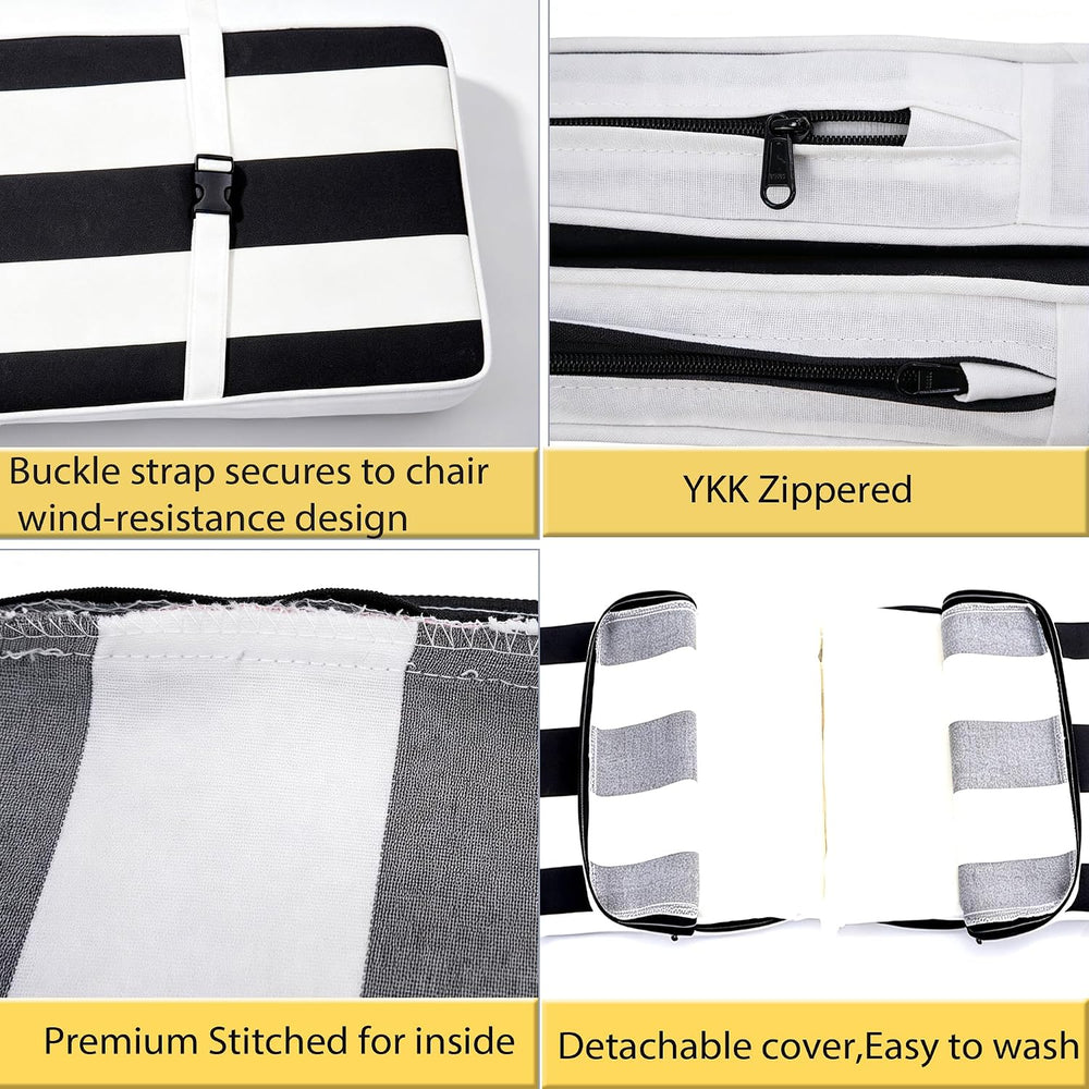 2 Pack (72×12×2Inch) Picnic Table Bench Cushions, Outdoor Furniture Cushions ...