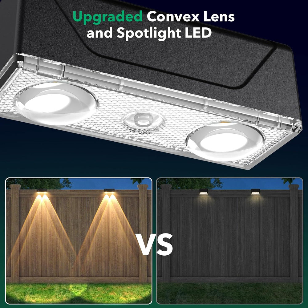 Solar Fence Lights Outdoor, 8 Pack Black Fence Lights Solar Powered