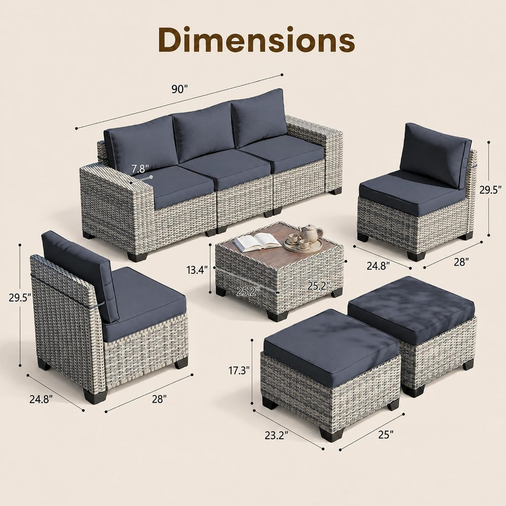 Outdoor Patio Furniture Set PE Wicker Rattan Outdoor Sectional Sofa