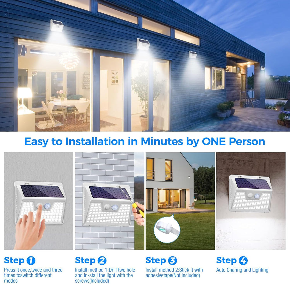 Peasur Solar Lights Outdoor Waterproof [12 Packs/140 LEDs], 3 Lighting Modes ...