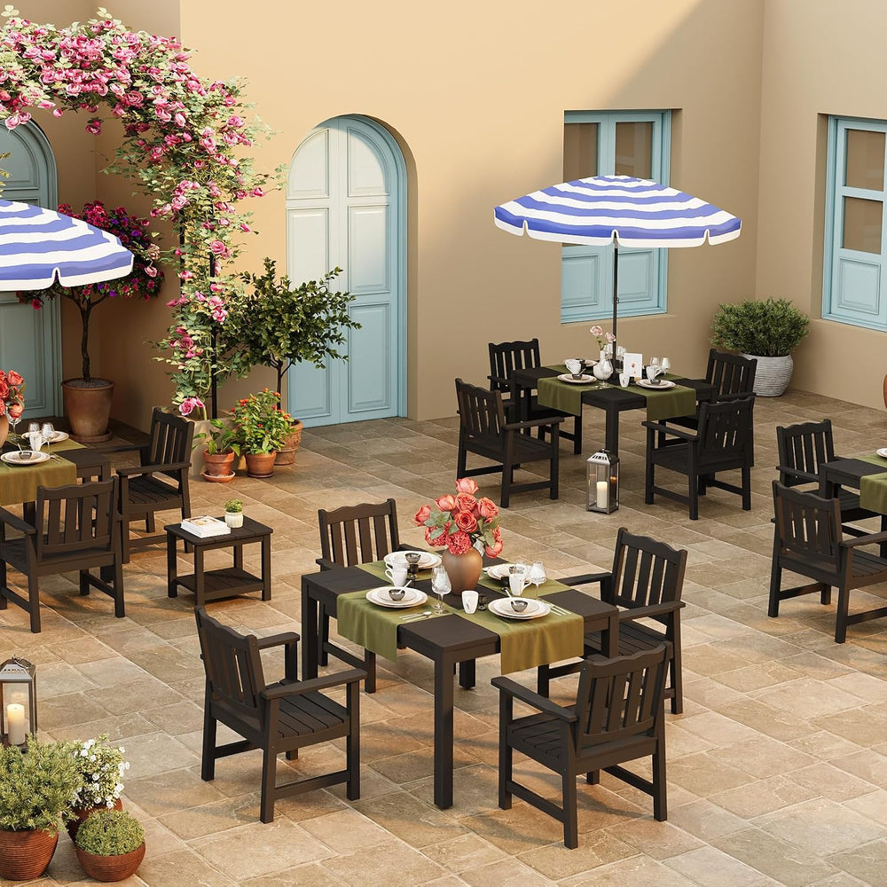 Stoog 3 Piece Patio Bistro Set, All-Weather Garden Chairs Set of 2 with Table...