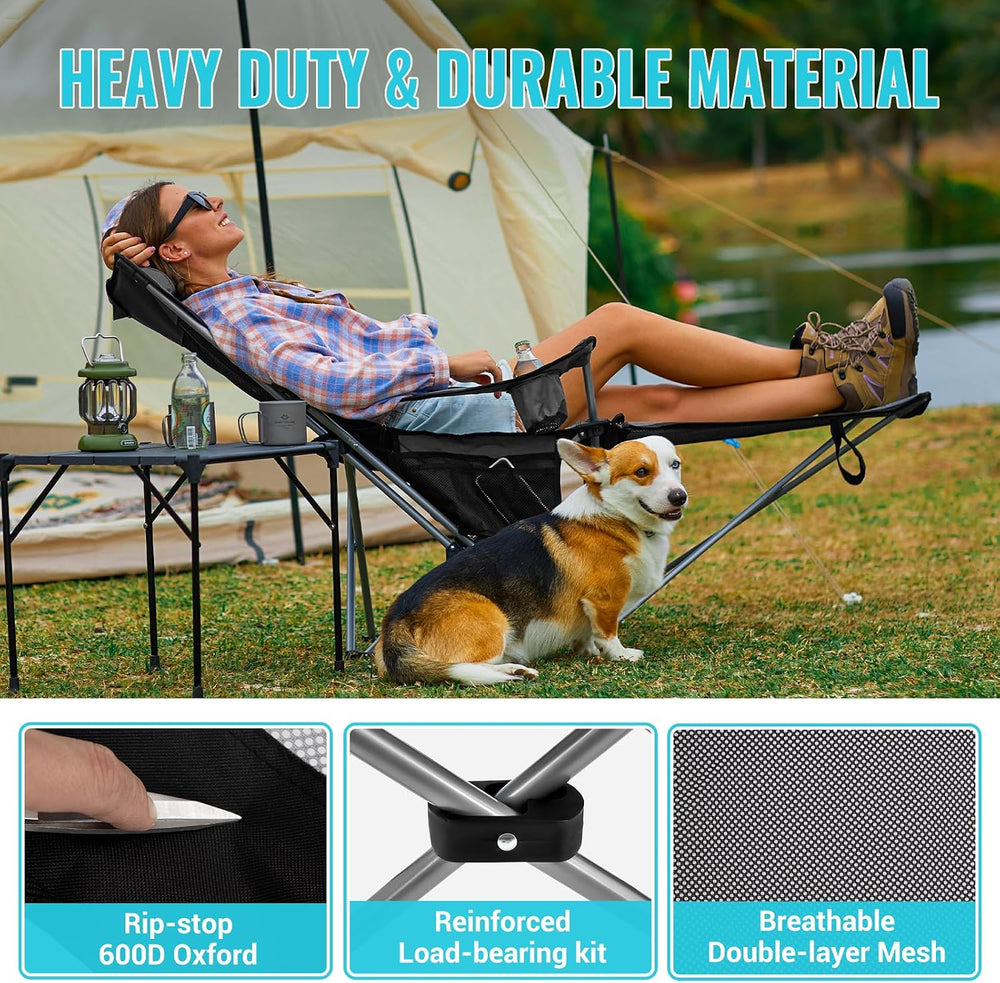 #WEJOY 2-in-1 Reclining Camping Chair with Footrest for Adults
