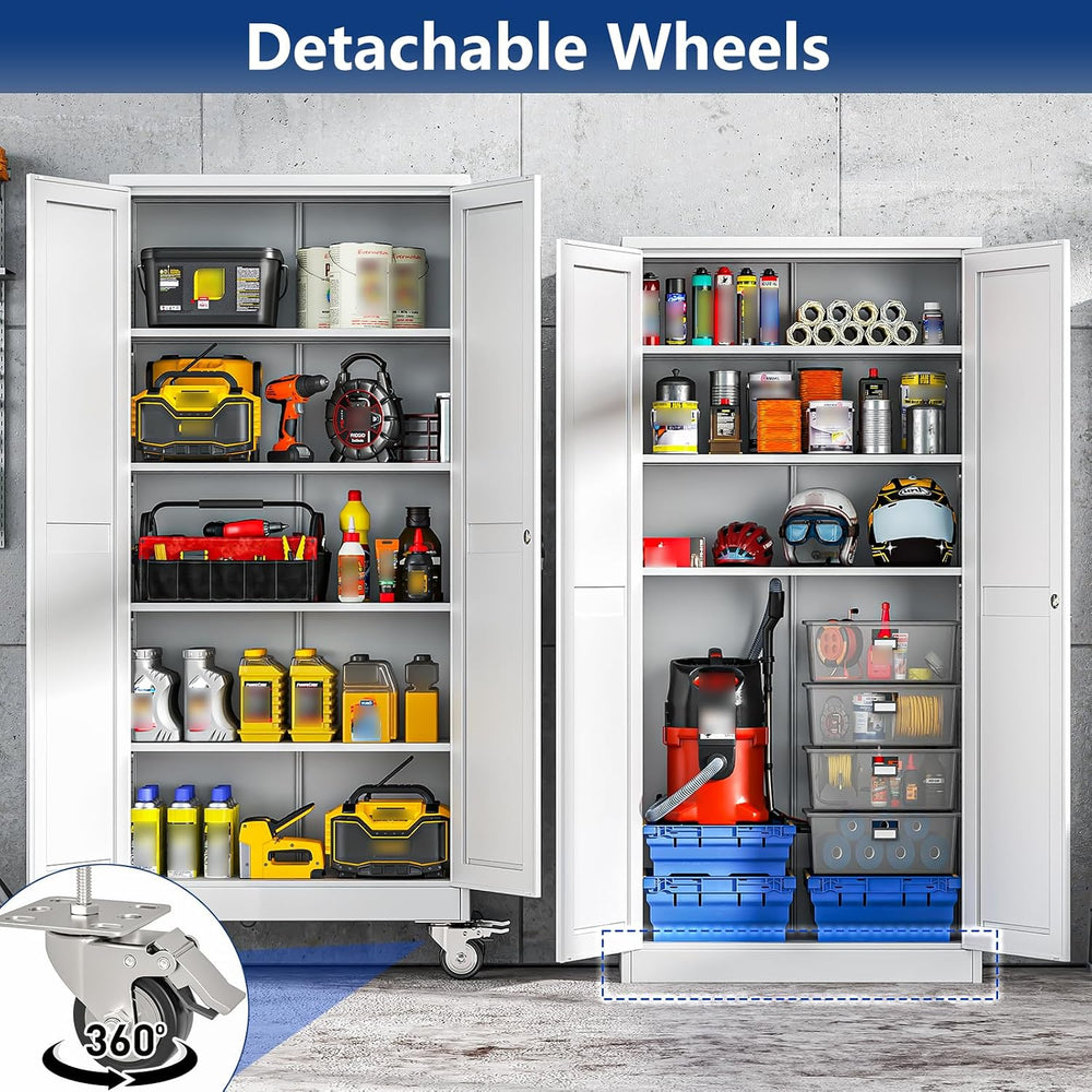 Ckzbx Metal Garage Storage Cabinet with Locking Doors and Adjustable Shelves,...