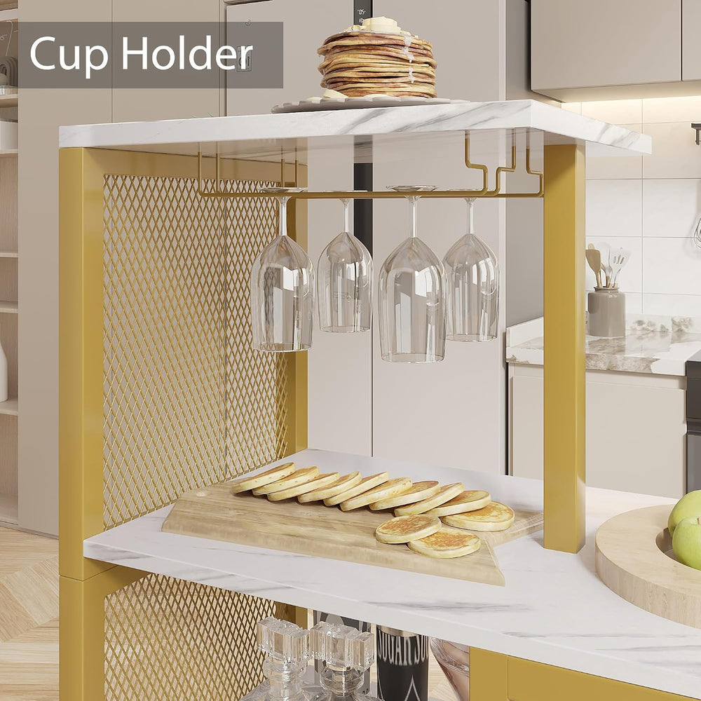 VECELO Bar Table and Chairs Set for 2, Tall Kitchen Counter Dining with Stora...