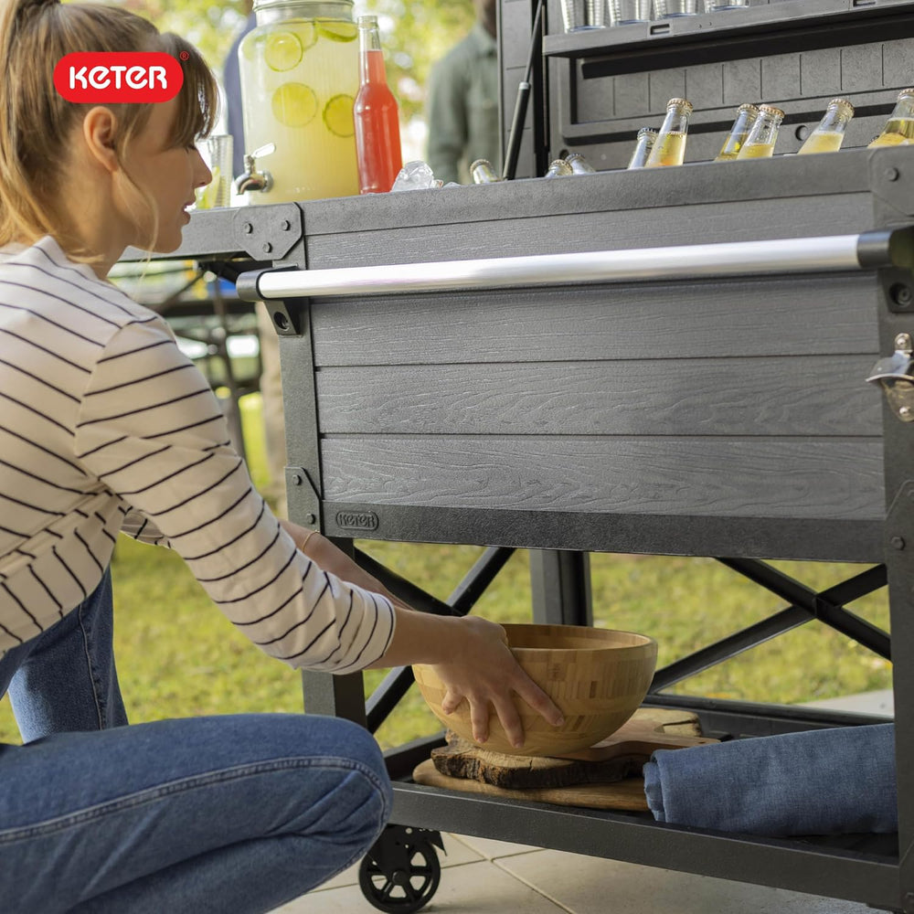 Keter 89.8 Qt Portable Outdoor Patio Cooling Chest, Graphite