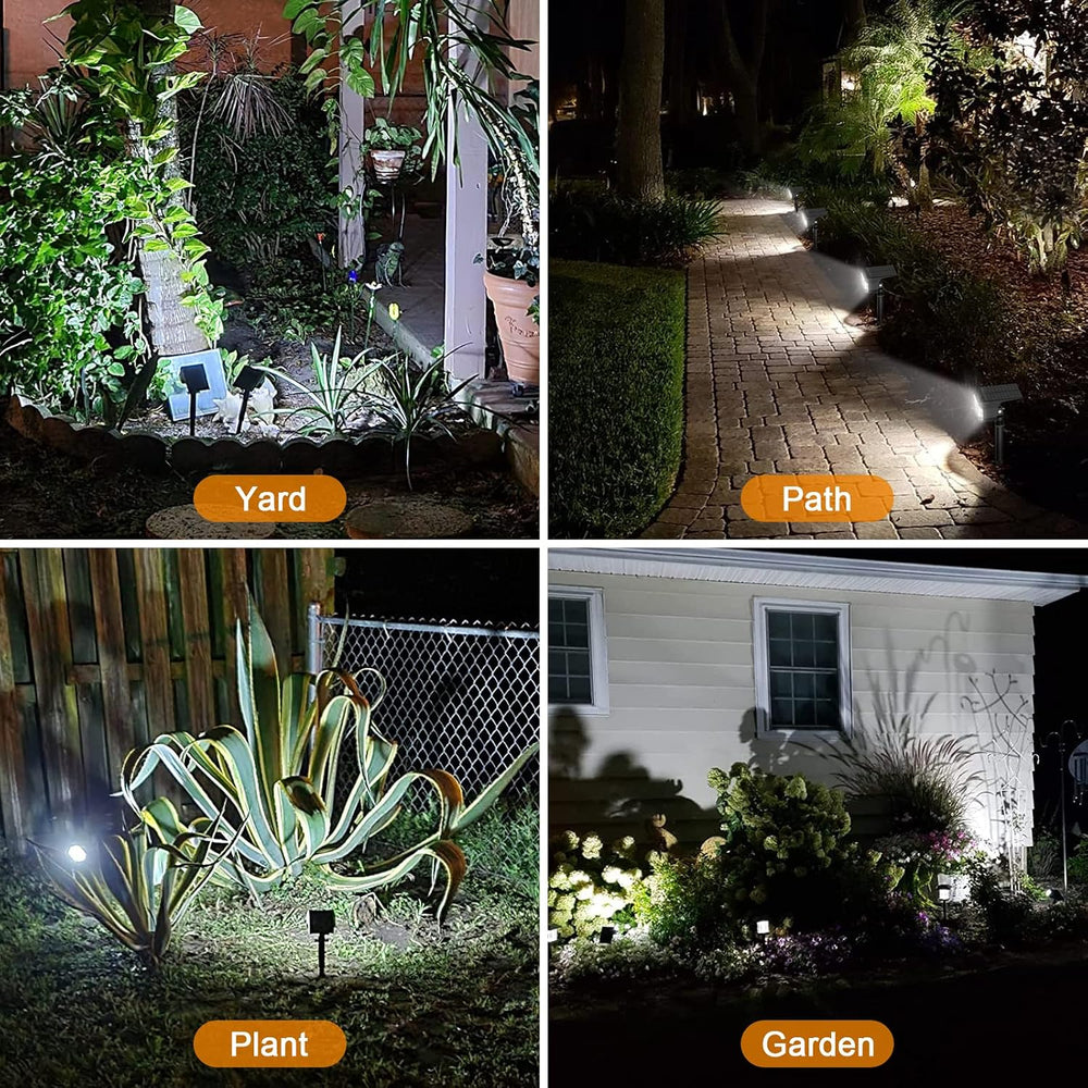 LANSOW Solar Spot Lights Outdoor IP67 Waterproof, 4 Pack/76 LED, Cool White