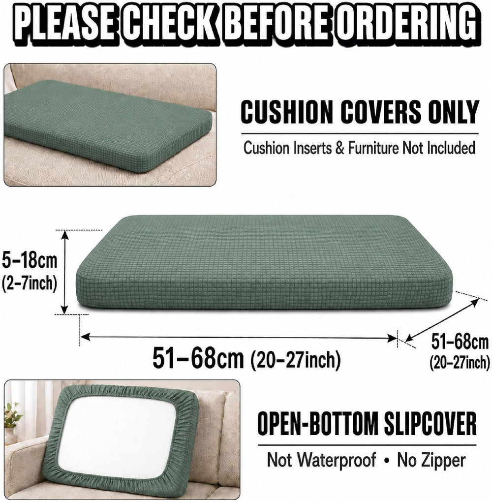 8Pcs Patio Cushion Covers, Outdoor Stretch Cushion Covers, Washable