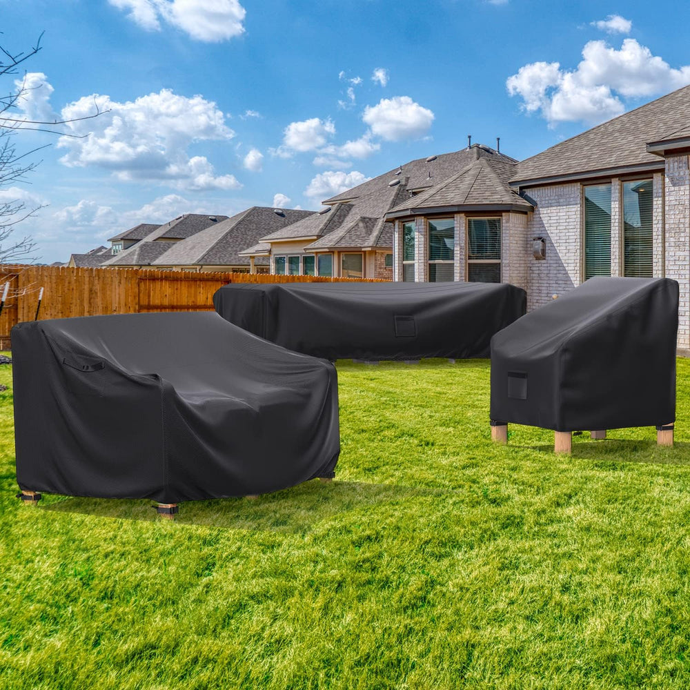 Waterproof Outdoor Patio Furniture Covers 138"L×86"W×28"H Black