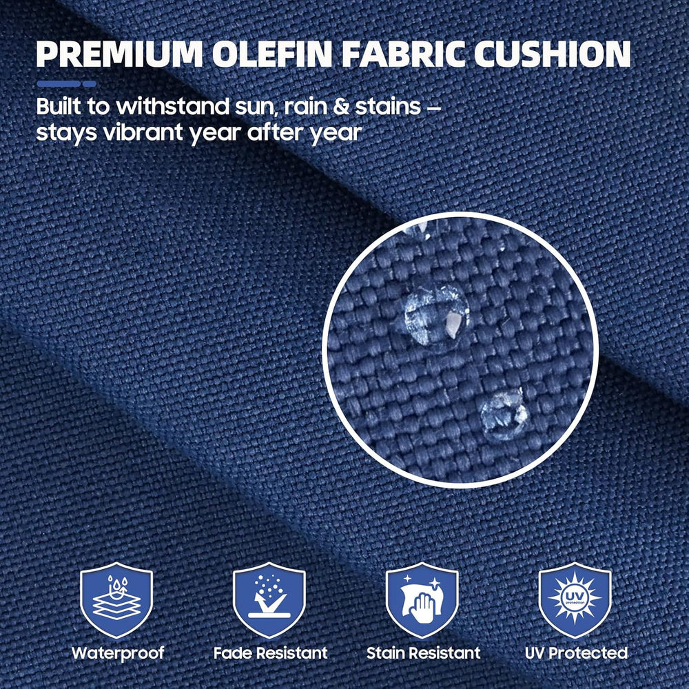 6 Inch Thick Outdoor Chair Cushions Set of 2, Waterproof, Blue