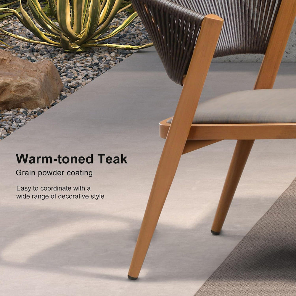 PURPLE LEAF Outdoor Dining Set for 10 with HPL Table and Chairs Deep Teak